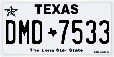 TX license plate DMD7533