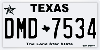 TX license plate DMD7534