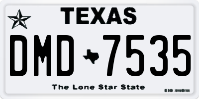 TX license plate DMD7535