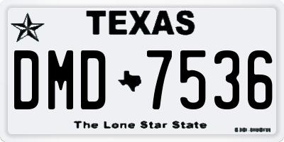 TX license plate DMD7536