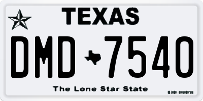 TX license plate DMD7540