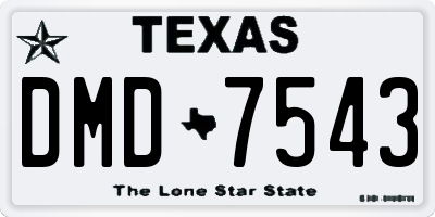 TX license plate DMD7543
