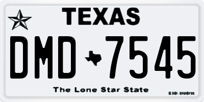 TX license plate DMD7545