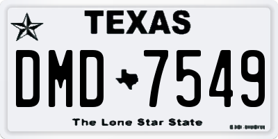 TX license plate DMD7549