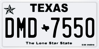 TX license plate DMD7550