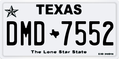TX license plate DMD7552