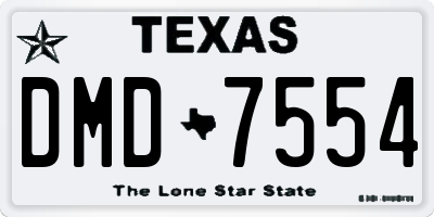 TX license plate DMD7554