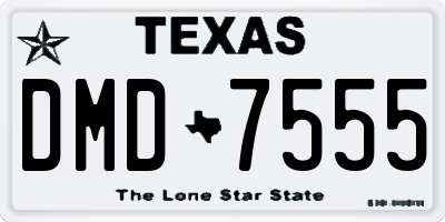 TX license plate DMD7555