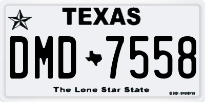 TX license plate DMD7558