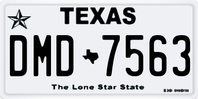 TX license plate DMD7563
