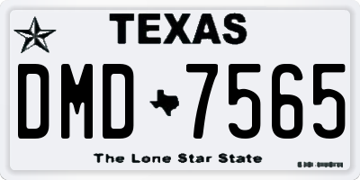 TX license plate DMD7565