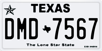 TX license plate DMD7567