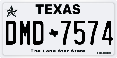 TX license plate DMD7574