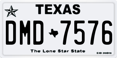 TX license plate DMD7576