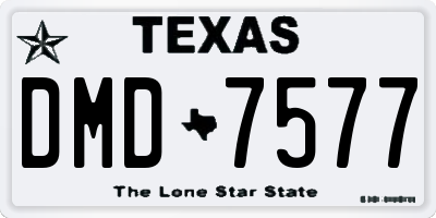 TX license plate DMD7577