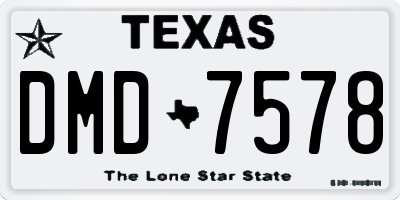 TX license plate DMD7578