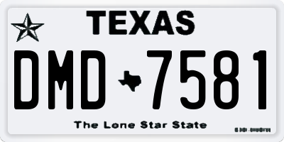 TX license plate DMD7581