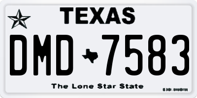 TX license plate DMD7583
