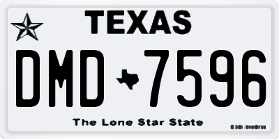 TX license plate DMD7596