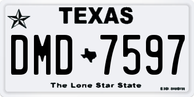 TX license plate DMD7597