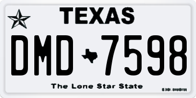 TX license plate DMD7598
