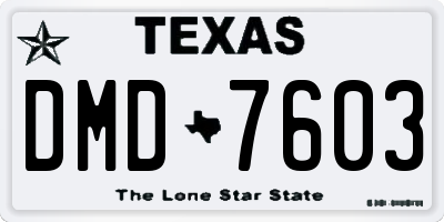 TX license plate DMD7603