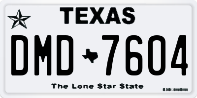 TX license plate DMD7604