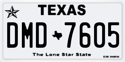 TX license plate DMD7605