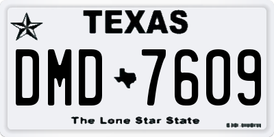 TX license plate DMD7609