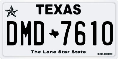 TX license plate DMD7610