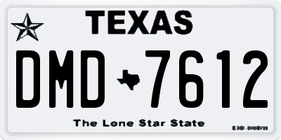 TX license plate DMD7612