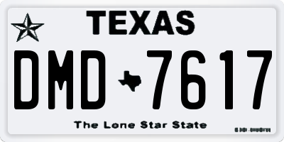 TX license plate DMD7617