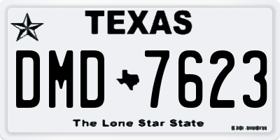 TX license plate DMD7623