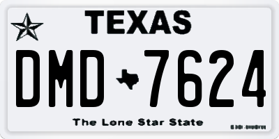 TX license plate DMD7624