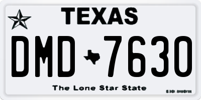 TX license plate DMD7630
