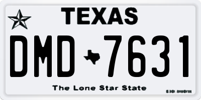 TX license plate DMD7631