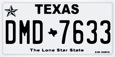 TX license plate DMD7633