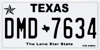 TX license plate DMD7634