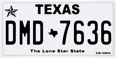 TX license plate DMD7636