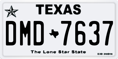 TX license plate DMD7637