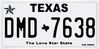 TX license plate DMD7638
