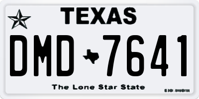 TX license plate DMD7641