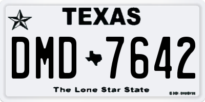 TX license plate DMD7642