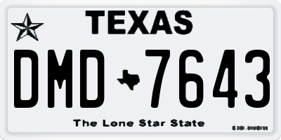 TX license plate DMD7643