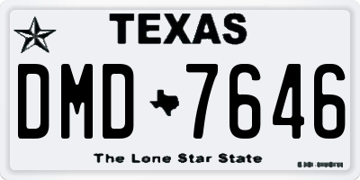 TX license plate DMD7646