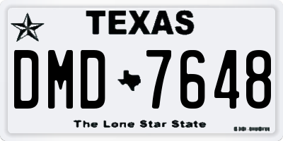 TX license plate DMD7648