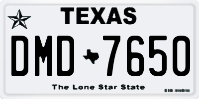 TX license plate DMD7650