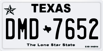 TX license plate DMD7652