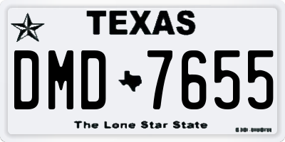 TX license plate DMD7655