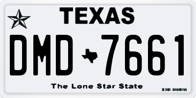 TX license plate DMD7661